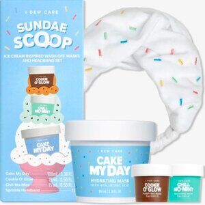 I Dew Care Scoop Party Ice Cream Wash Off Masks & Headband Set NEW!  MSRP $28